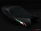 LuiMoto Diamond Edition Seat Cover for Ducati Monster 696/796/1100 - Suede/Cf Black/Black - Black Diamond Stitching