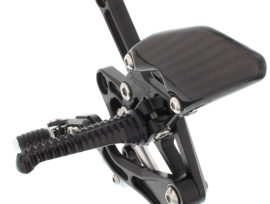 Attack Performance Adjustable Rearsets for 2016-2017 Kawasaki ZX10R | Black