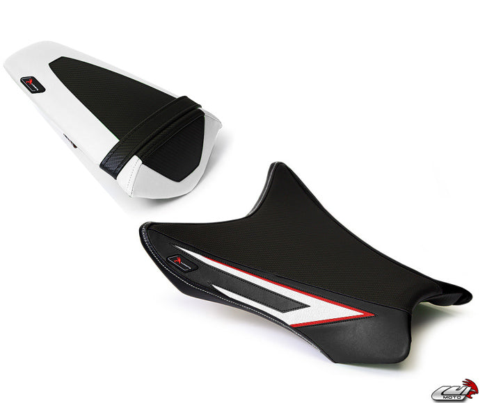 LuiMoto Team Kawasaki Seat Cover for 2011-2015 Kawasaki ZX10R - Cf Black/Red/White