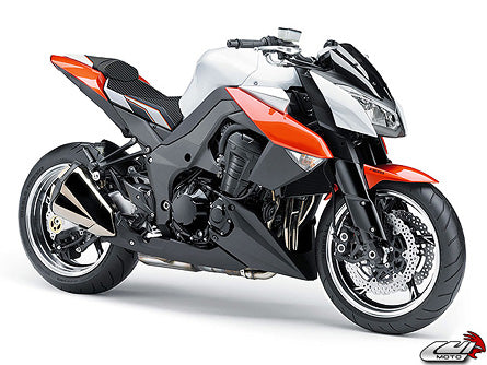 LuiMoto Team Kawasaki Seat Cover 2010-2013 Kawasaki Z1000 - CF Black/Orange/White