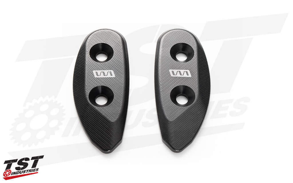 Womet-Tech Mirror Block off Plates for '10-'14 BMW S1000RR, '08-'16 Yamaha YZF-R6