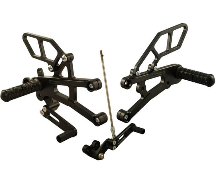 Woodcraft Complete Rearset GP Shift With QuickShifter for '13-'17 Triumph 675