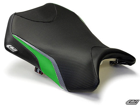 LuiMoto Team Kawasaki Seat Cover 08-2012 Kawasaki NInja 250R - Green/Gunmetal
