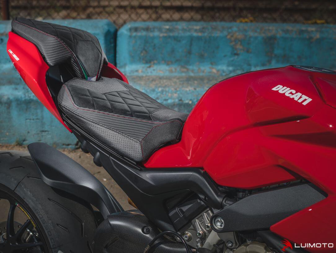LuiMoto Ducati STREETFIGHTER V4 Seat Cover '20-'21 Diamond Grezzo| Passenger