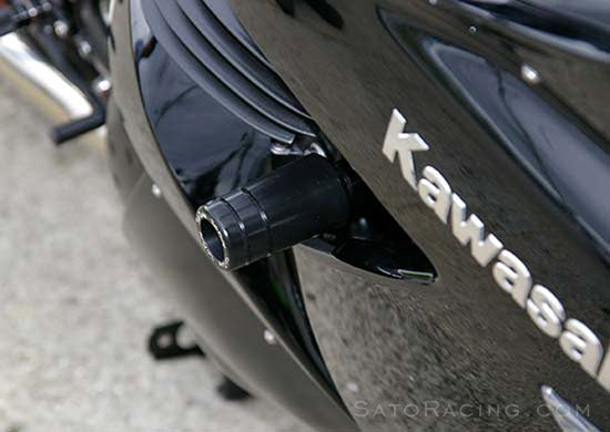 Sato Racing No-Cut Frame Sliders for 2006-2011 Kawasaki ZX14 (ZZR1400)