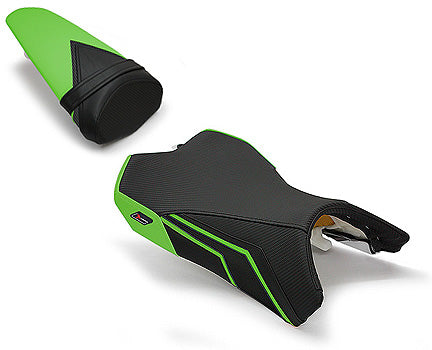 LuiMoto Team Kawasaki Seat Cover 2010-2013 Kawasaki Z1000 - CF Black/Green