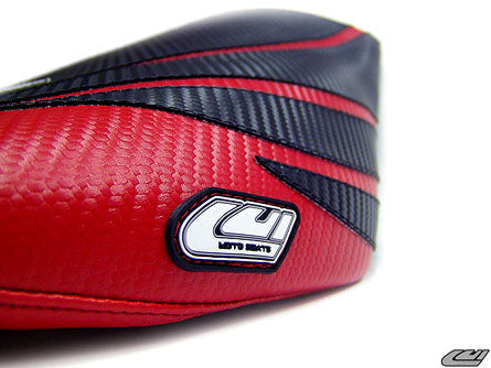 LuiMoto Tribal Flight CF Seat Covers 2004-2007 Honda CBR1000RR - CF Black/CF Red