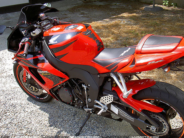 LuiMoto Tribal Flight CF Seat Covers 2004-2007 Honda CBR1000RR - CF Black/CF Red