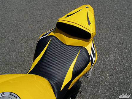 LuiMoto Raven Edition Seat Cover 06-07 Yamaha YZF-R6 - Cf Black/Deep Yellow