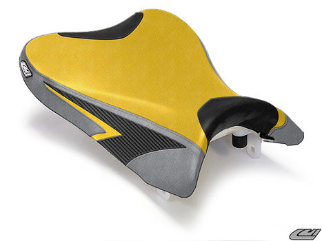 LuiMoto Team Suzuki Seat Cover 08-10 Suzuki GSXR 600/750 - Deep Yellow/Silver