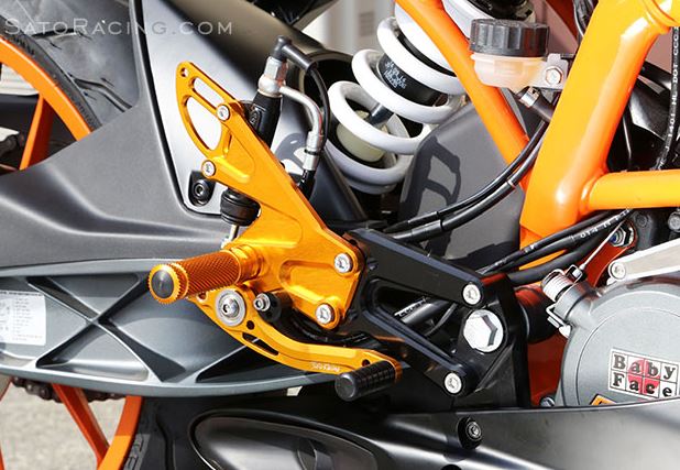 Sato Racing Adjustable Rearsets for 2014-2015 KTM RC 125/390
