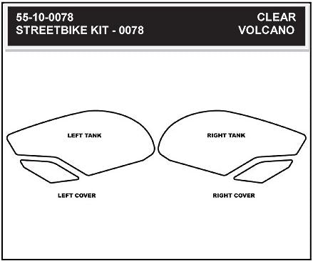 StompGrip Volcano Traction Tank Pad Kit for 2013-2015 Triumph Daytona 675/Street Triple