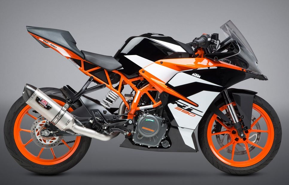 Yoshimura Race R-77 3QTR SS-SS-CF Slip-On Exhaust '17-'19 KTM 390 Duke/RC 390