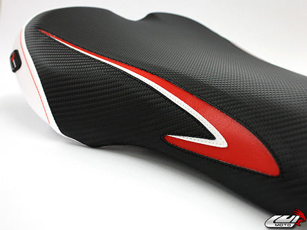 LuiMoto Team Triumph Seat Cover 2006-2012 Triumph Daytona 675/R - CF Black/Red/White