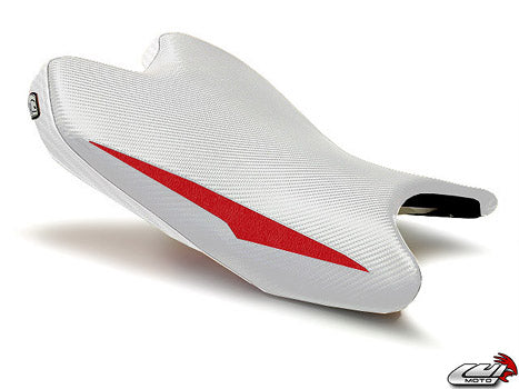 LuiMoto Raven Edition Seat Cover 2008-2015 Yamaha YZF R6 - Cf White/Deep Red