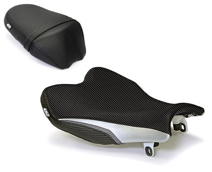 LuiMoto Team Suzuki Seat Cover 2009-2014 Suzuki GSXR 1000 - CF Black/Silver