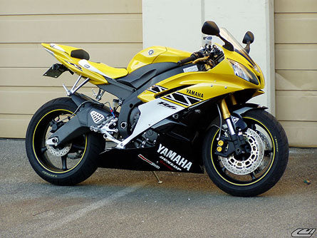 LuiMoto Anniversary Edition Seat Cover 06-07 Yamaha YZF-R6 - Cf Black/Deep Yellow