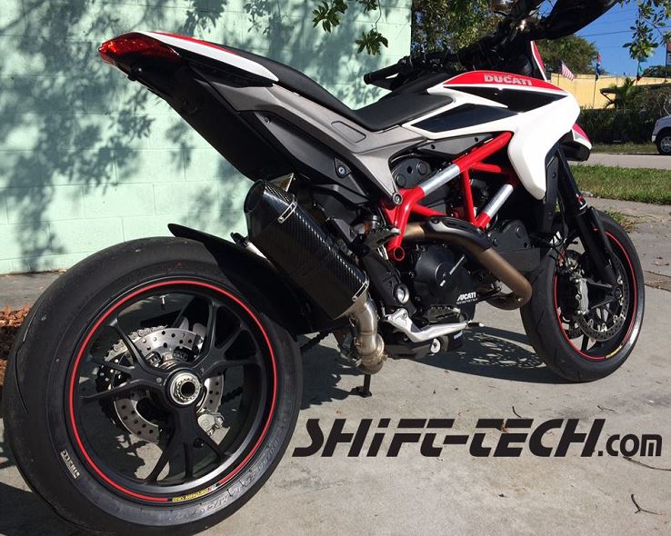 Shift Tech 10" Carbon Slip-On (Standard Version) For 2013-2014 Ducati Hypermotard/Hyperstrada 821