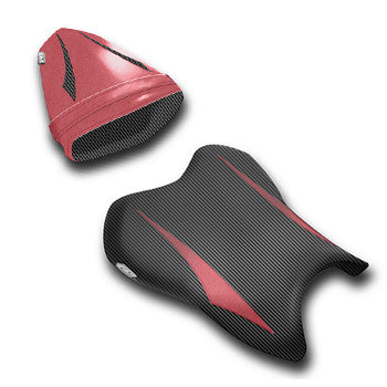 LuiMoto Raven Edition Seat Cover 06-07 Yamaha YZF-R6 - Cf Black/Deep Red