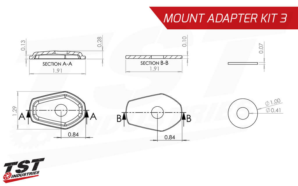 MOUNT ADAPTER KIT 3 MEASUREMENTS