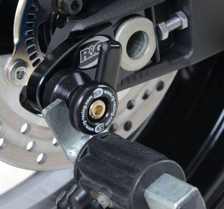 R&G Offset Cotton Reel Swingarm Spools Kawasaki '16- ZX-10R, '20 ZH2