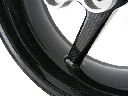 BST 6.25" x "17 5 Spoke Slanted Carbon Fiber Rear Wheel for 2010-2014 BMW S1000RR/HP4