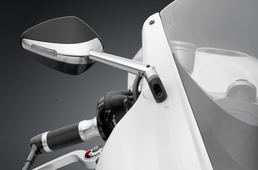 rizoma Veloce SPORT カウリングミラー シルバー Rizoma Veloce L Universal Mirror w.Turn Signal (Each) | Motostarz