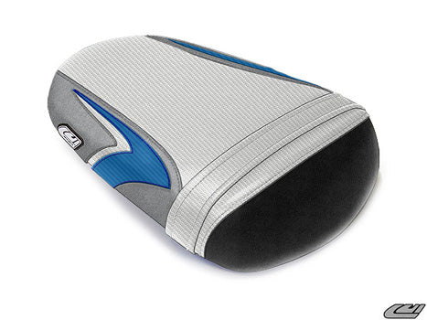 LuiMoto Team Suzuki Seat Cover 08-10 Suzuki GSXR 600/750 - CF Pearl/Silver