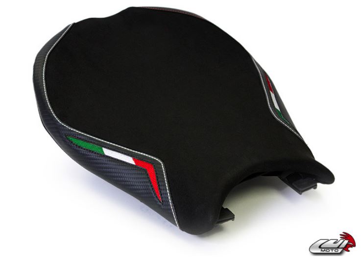 LuiMoto Team Italia Suede Leather Rider Seat Cover Ducati 848/1098/1198