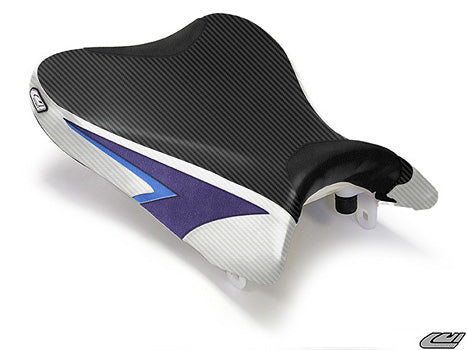 LuiMoto Team Suzuki Seat Cover 08-10 Suzuki GSXR 600/750 - CF Black/CF White