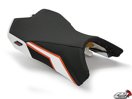 LuiMoto Team Kawasaki Seat Cover 2010-2013 Kawasaki Z1000 - CF Black/Orange/White