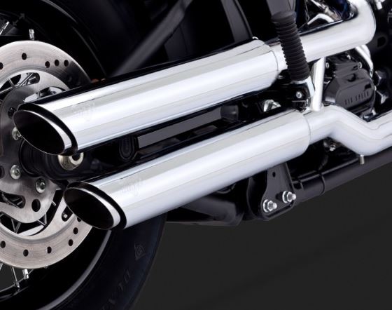 Vance & Hines Twin Slash 3" Slip-On Exhaust '07-'17 Harley-Davidson Softail Fat Boy
