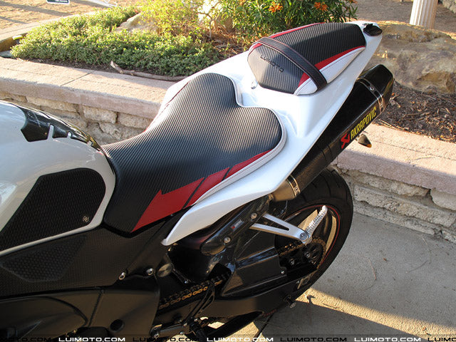LuiMoto Team Yamaha Seat Cover 2009-2014 Yamaha YZF R1 - CF Black/Red/CF Pearl