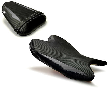 LuiMoto Raven Edition Seat Cover 2008-2015 Yamaha YZF R6 - Cf Black/Al Black