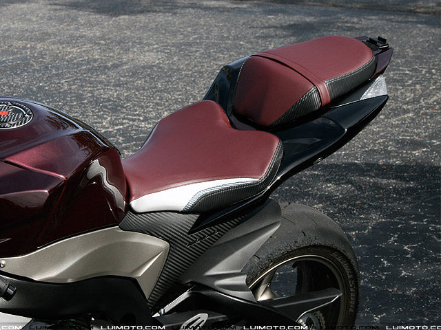 LuiMoto Team Suzuki Seat Cover 2009-2014 Suzuki GSXR 1000 - Burgundy/Silver