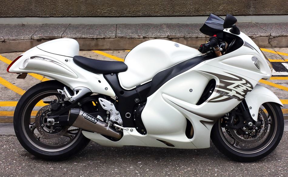 Brocks Performance CT Megaphone 17" Muffler Full Exhaust System 1999-2014 Suzuki Hayabusa GSX1300R