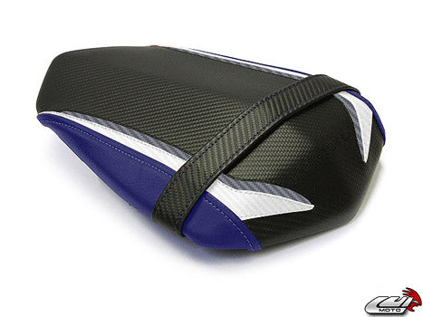 LuiMoto Raven Edition Seat Cover 2009-2014 Yamaha YZF R1 - CF Black/Pearl/Blue