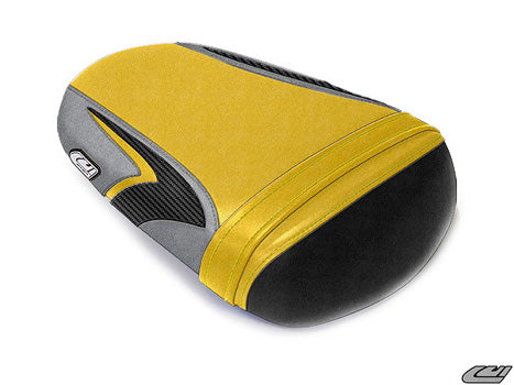 LuiMoto Team Suzuki Seat Cover 08-10 Suzuki GSXR 600/750 - Deep Yellow/Silver