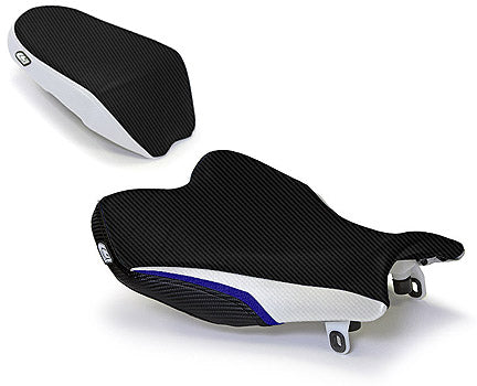 LuiMoto Team Suzuki Seat Cover 2009-2014 Suzuki GSXR 1000 - CF Black/CF White