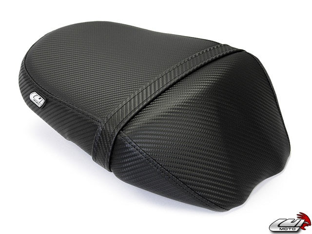 LuiMoto Team Suzuki TYPE II Seat Covers for 2009-2014 Suzuki GSXR 1000 - CF Black/AL Black/Silver