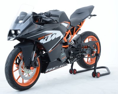 R&G Racing No-Cut Frame Sliders for 2014-2015 KTM RC 125/200/390 | CP0377BL