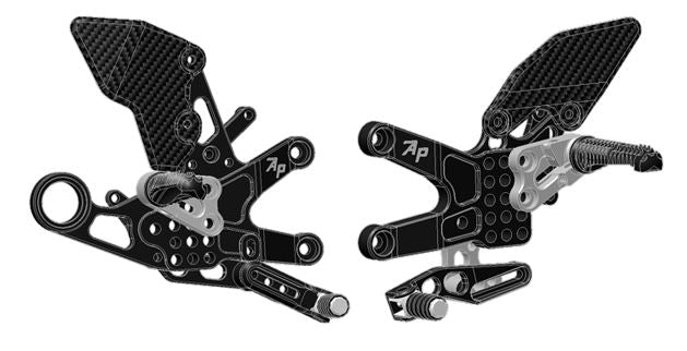 Attack Performance Adjustable Rearsets 2010-2014 BMW S1000RR - Black