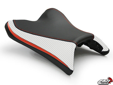 LuiMoto Team Yamaha Seat Cover 2010-2014 Yamaha FZ8 / Fazer 8 - Cf Black/Cf Pearl/Red