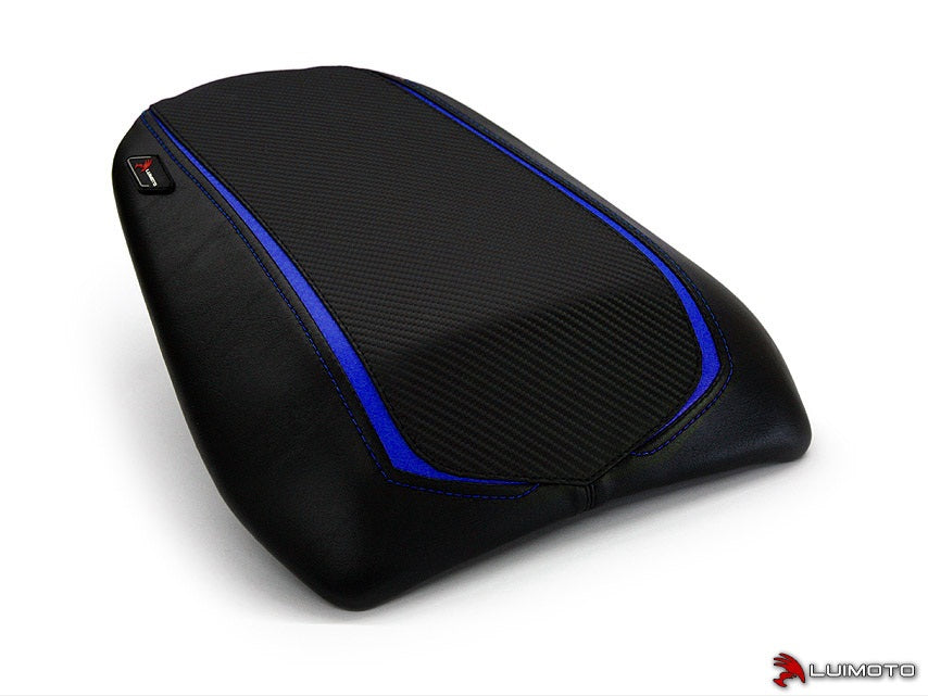 LuiMoto Team Kawasaki Seat Cover 2012-2014 Kawasaki ER6n / ER6f (Ninja 650R) - CF Black/Deep Blue