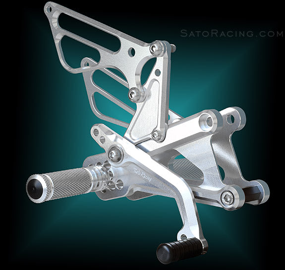 Sato Racing Rear Set Kit For 2006-2012 Triumph Daytona 675 / Street Triple - Silver