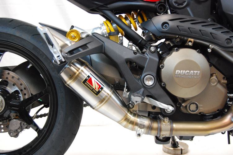 Stainless steel silencer shown