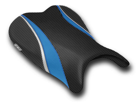 LuiMoto Sport Seat Covers '06-'07 Suzuki GSX-R 600/750 - CF Black/CF  Blue/CF Silver