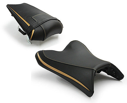 LuiMoto Team Yamaha Seat Cover 2010-2014 Yamaha FZ8 / Fazer 8 - Cf Black/Deep Gold