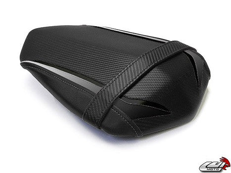 LuiMoto Raven Edition Seat Cover '09-'14 Yamaha YZF R1 - CF Black/Aluminum Black