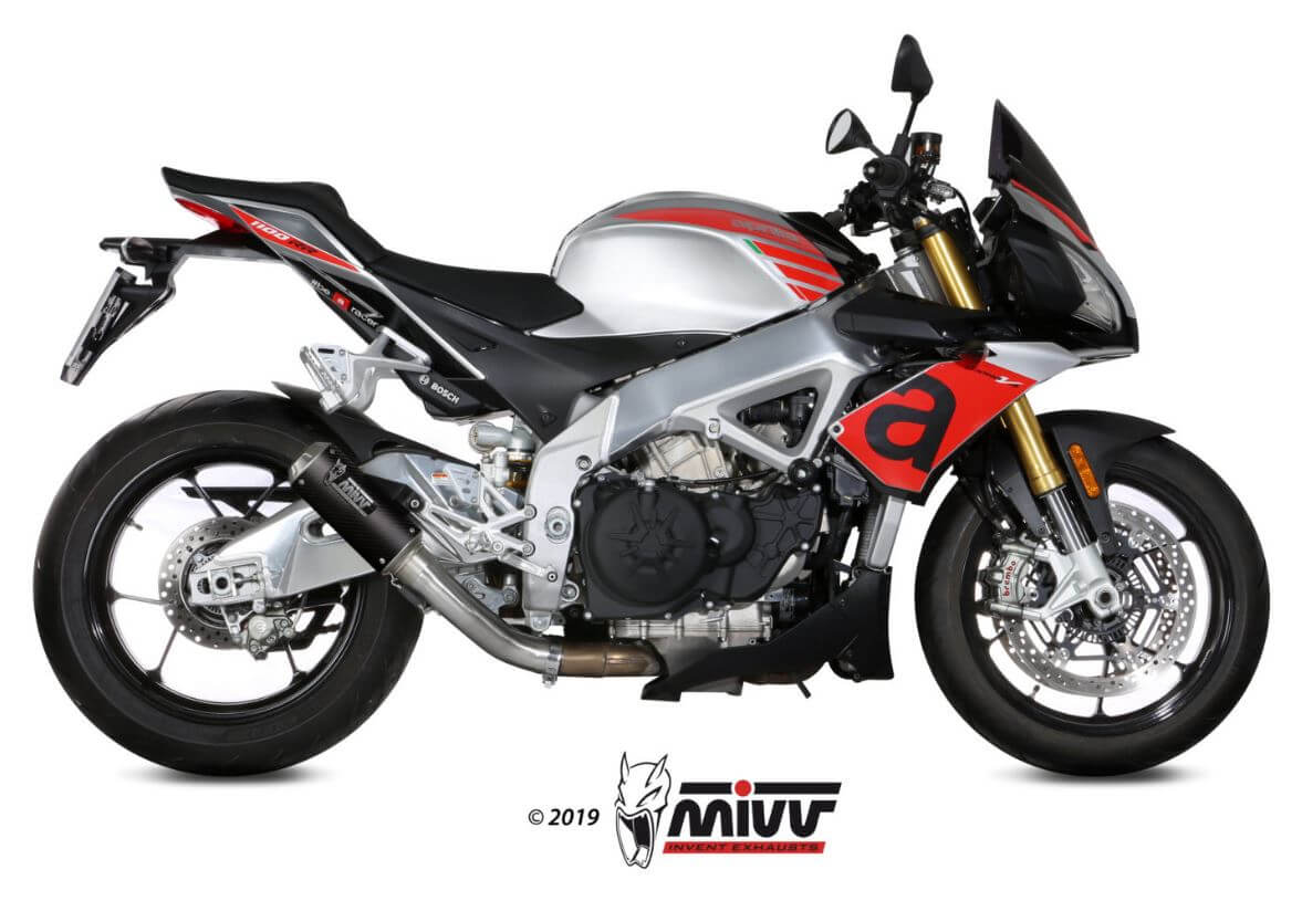 MIVV MK3 Carbon Stainless Steel Slip-On Exhaust '18-'20 Aprilia Tuono V4 1100